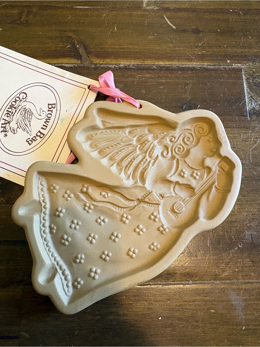 VINTAGE Brown Bag Cookie Art Cookie Mold 1986 Hill Design Angel Playing Flute
